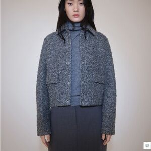 Mango Gray Boucle Jacket
